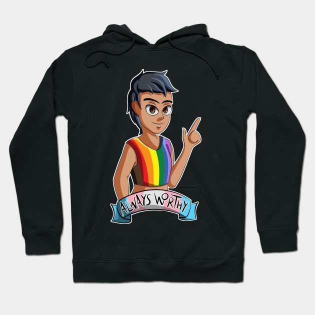 Always Worthy - Trans Pride Hoodie by Aleina928